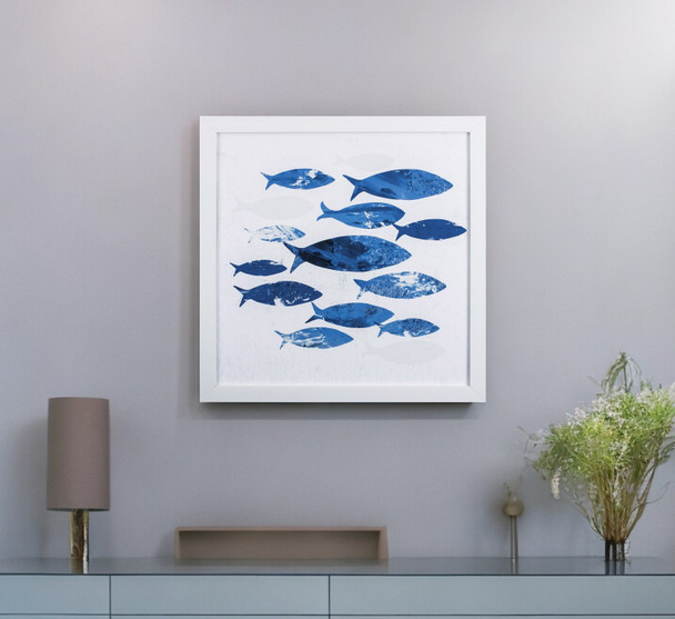 Marble Blue School of Fish 1 Wall Art