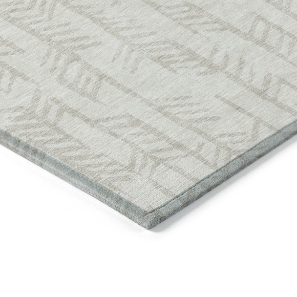5' X 8' Ivory And Beige Tribal Washable Indoor Outdoor Area Rug