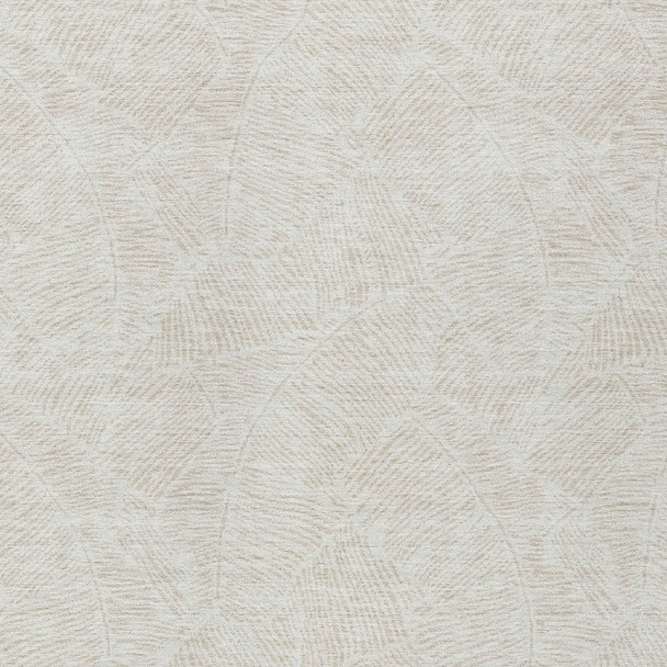10' X 14' Ivory And Beige Floral Washable Indoor Outdoor Area Rug