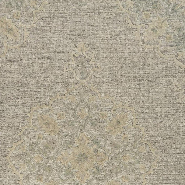 5' X 8' Blue Wool Floral Medallion Hand Tufted Area Rug