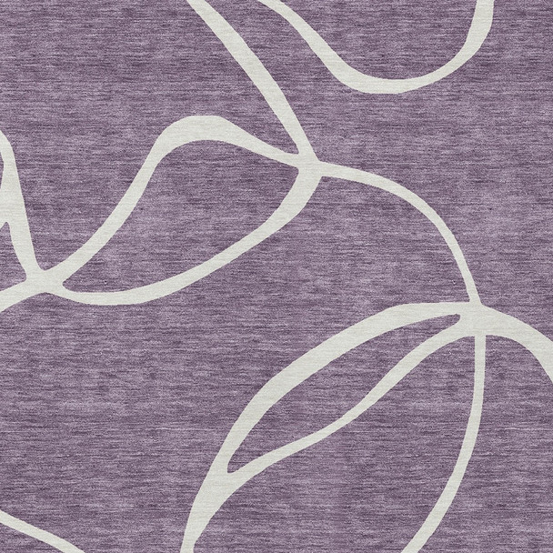 10' X 14' Purple And Ivory Abstract Washable Indoor Outdoor Area Rug