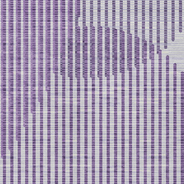 9' X 12' Purple Gray And Ivory Geometric Washable Indoor Outdoor Area Rug
