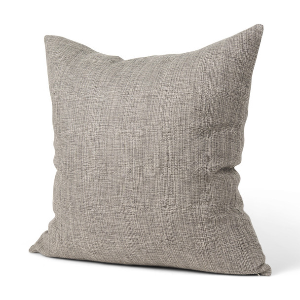 22" Gray Linen Throw Pillow Cover with Texture