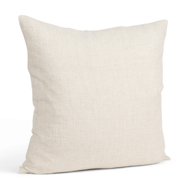 22" Cream Linen Throw Pillow Cover with Texture