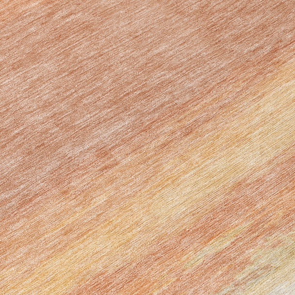 8' X 10' Salmon Striped Washable Indoor Outdoor Area Rug