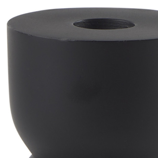 5" Black Metal Tabletop Pillar Candle Holder