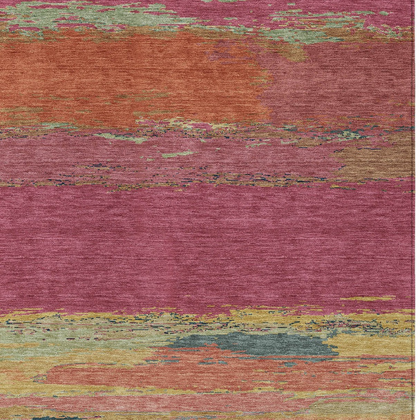 9' X 12' Blush Abstract Washable Indoor Outdoor Area Rug