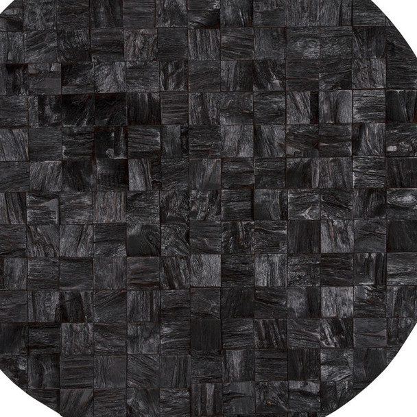 Into the Abyss II 32" X 32" Black Geometric Wood Circle Hanging Dimensional Sculpture