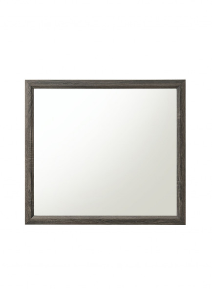 35" Gray Wood Framed Accent Mirror