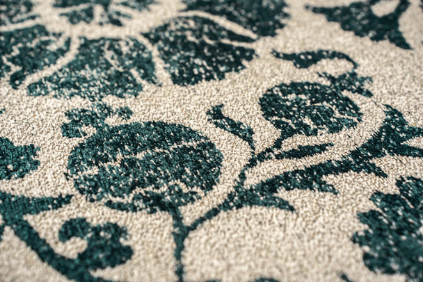 8' X 11' Beige And Blue Tribal Washable Area Rug With UV Protection