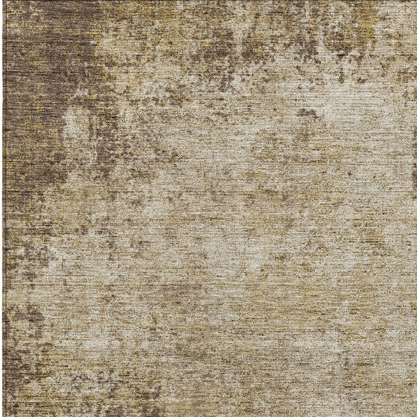 5' X 8' Brown And Beige Abstract Washable Indoor Outdoor Area Rug
