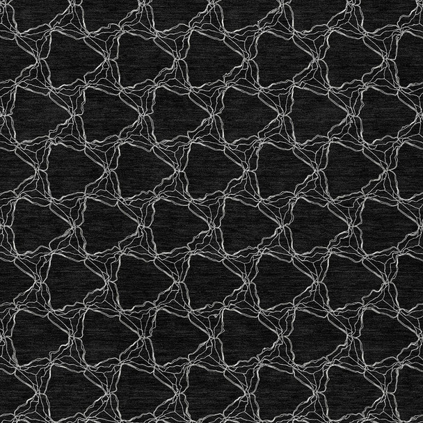 8' X 10' Black And White Geometric Washable Indoor Outdoor Area Rug