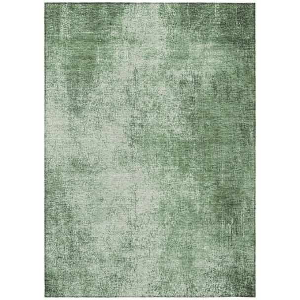 3' X 5' Green And Charcoal Abstract Washable Indoor Outdoor Area Rug