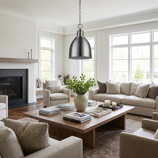 Minimalist Silver Metal Pendant Hanging Light