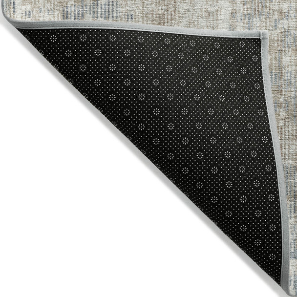 8' X 10' Beige And Gray Geometric Washable Indoor Outdoor Area Rug