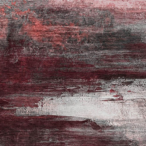 3' X 5' Merlot Charcoal And Ivory Abstract Washable Indoor Outdoor Area Rug