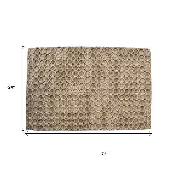 6' Natural Jute Geometric Hand Woven Area Rug