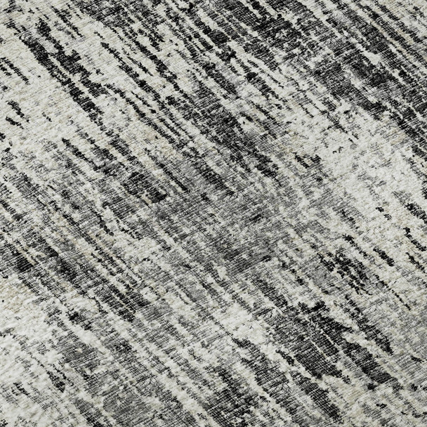 5' X 8' Gray Brown And Ivory Abstract Washable Indoor Outdoor Area Rug