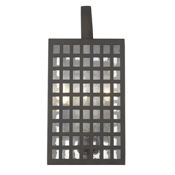 Black And Clear Three Light Seeded Dimmable Outdoor Hanging Lights With Bronze Shades