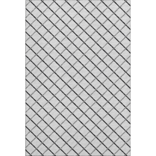 10' X 14' Gray And Black Geometric Washable Area Rug With UV Protection
