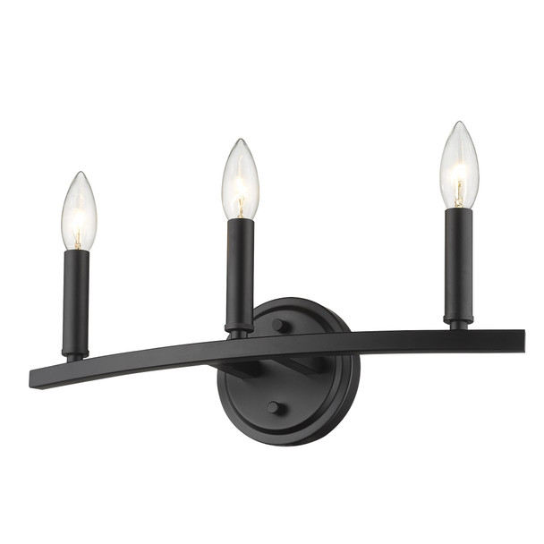 7" Black Metal Vanity Flush Mounted Sconce