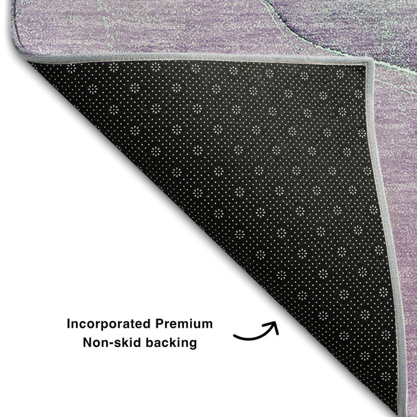 8' X 10' Fern Green And Ivory Abstract Washable Area Rug With UV Protection