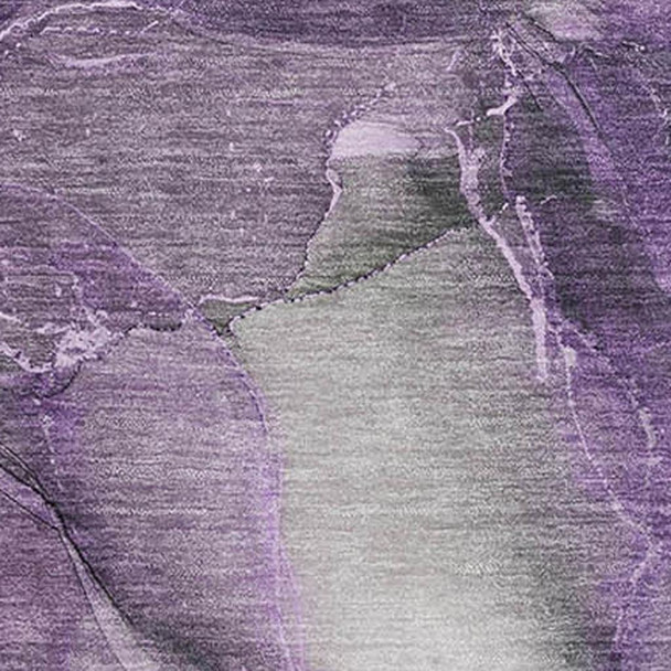 3' X 5' Purple Ivory And Gray Abstract Washable Area Rug With UV Protection