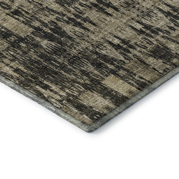 3' X 5' Black And Beige Moroccan Washable Area Rug With UV Protection
