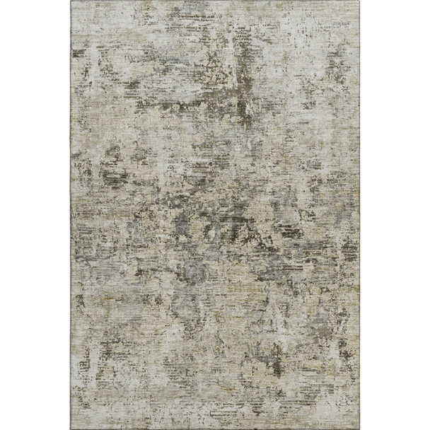 8' X 10' Taupe Beige And Gray Abstract Washable Area Rug With UV Protection