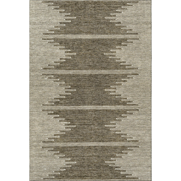 9' X 12' Coffee And Ivory Abstract Washable Area Rug With UV Protection