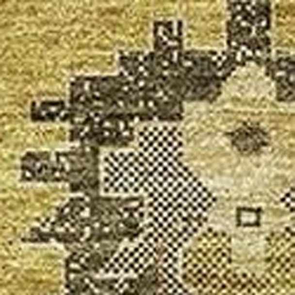 3' X 5' Gold Charcoal And Gray Oriental Washable Area Rug With UV Protection