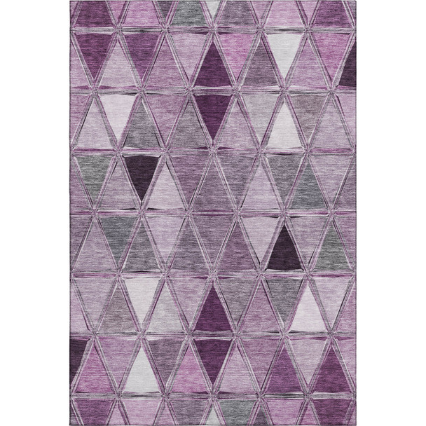3' X 5' Merlot Gray And Ivory Geometric Washable Area Rug With UV Protection