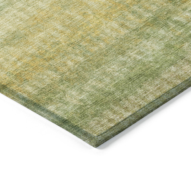 10' X 14' Sage And Gold Striped Washable Indoor Outdoor Area Rug