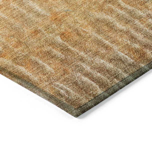 8' X 10' Copper And Beige Abstract Washable Indoor Outdoor Area Rug