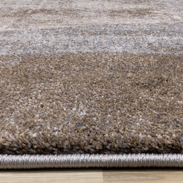 8' X 11' Cream Brown And Black Geometric Area Rug