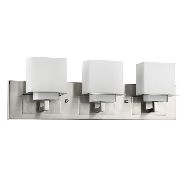7" Silver And White Metal and Glass Vanity Flush Mounted Sconce