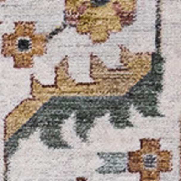 8' X 10' Blue Cream And Yellow Medallion Area Rug