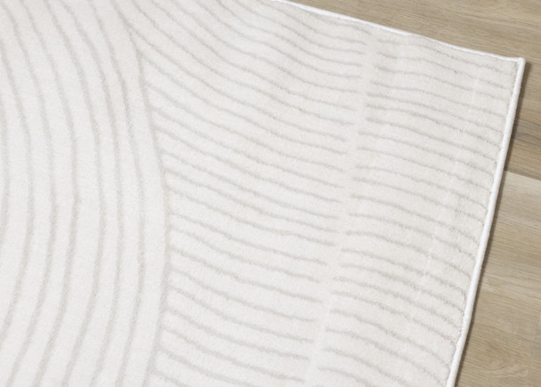 8' X 11' Cream And Beige Geometric Area Rug