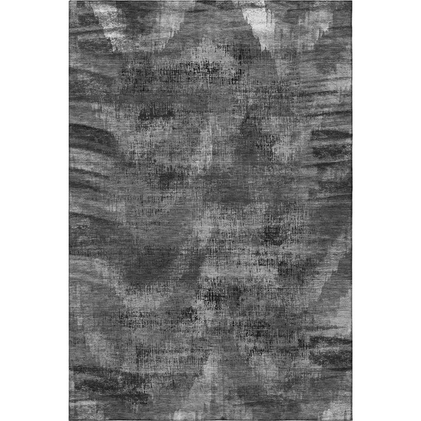 10' X 14' Gray And Silver Abstract Washable Area Rug With UV Protection