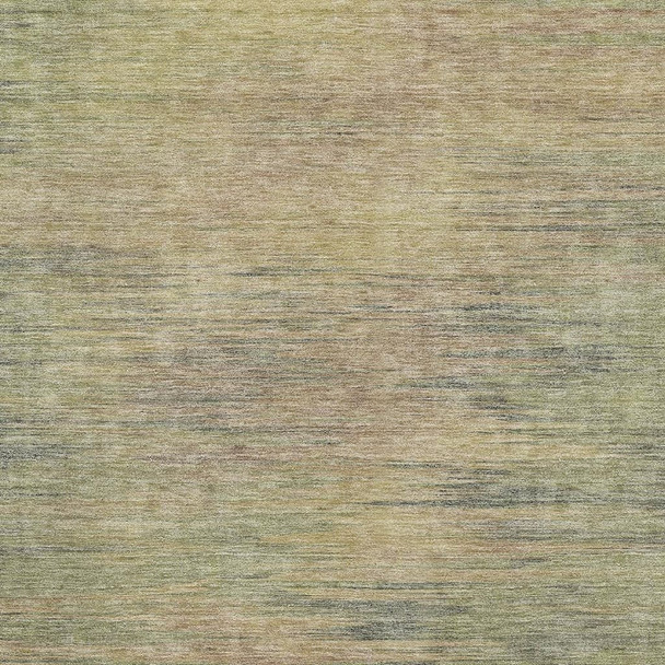8' X 10' Artichoke Green Gold And Copper Abstract Washable Area Rug With UV Protection