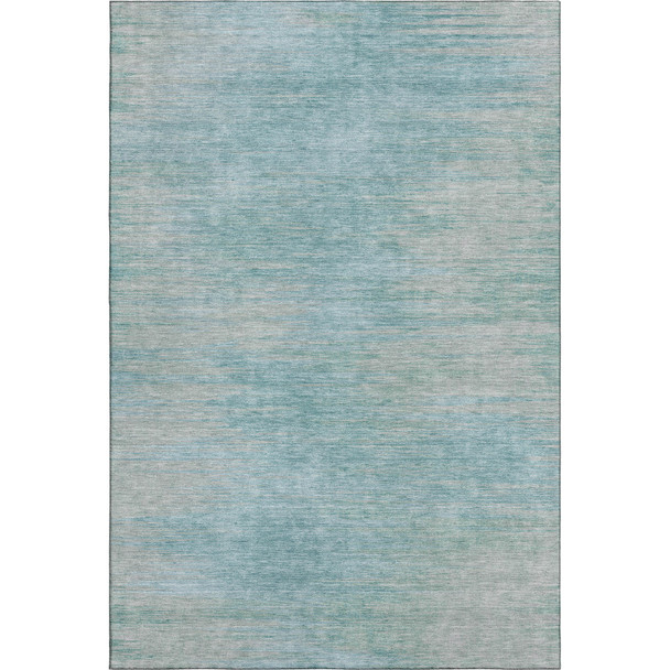3' X 5' Aqua And Gray Abstract Washable Area Rug With UV Protection