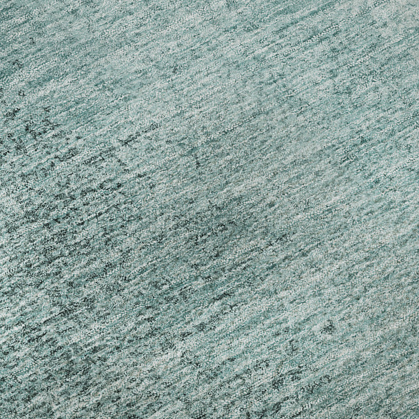 10' X 14' Teal And Ivory Ombre Washable Area Rug With UV Protection