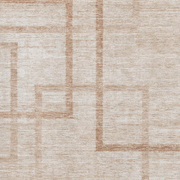 9' X 12' Coral And Rust Geometric Washable Area Rug With UV Protection