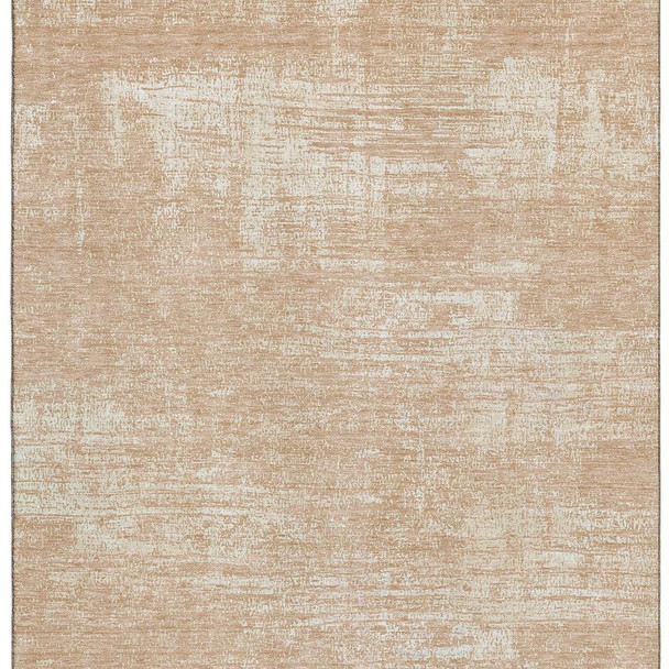 3' X 5' Coral And Ivory Abstract Washable Area Rug With UV Protection