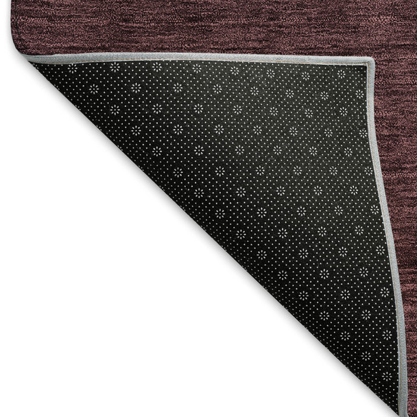 8' Merlot And Charcoal Ombre Washable Round Rug With UV Protection