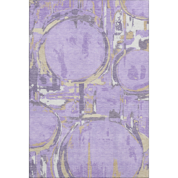 10' X 14' Lavender Beige And Gray Geometric Washable Area Rug With UV Protection