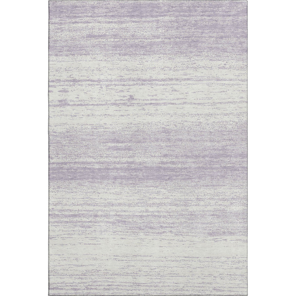 9' X 12' Lavender And Ivory Striped Washable Area Rug With UV Protection