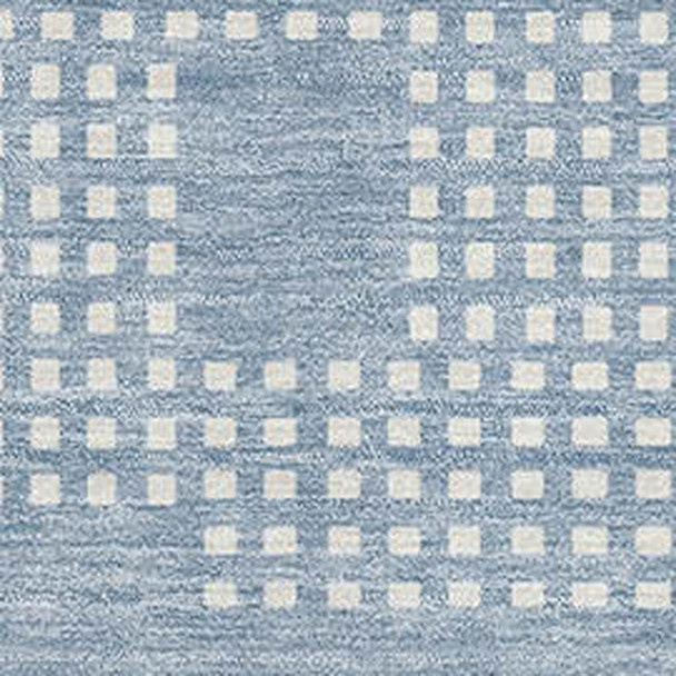 5' X 8' Sky Blue And Ivory Geometric Washable Area Rug With UV Protection