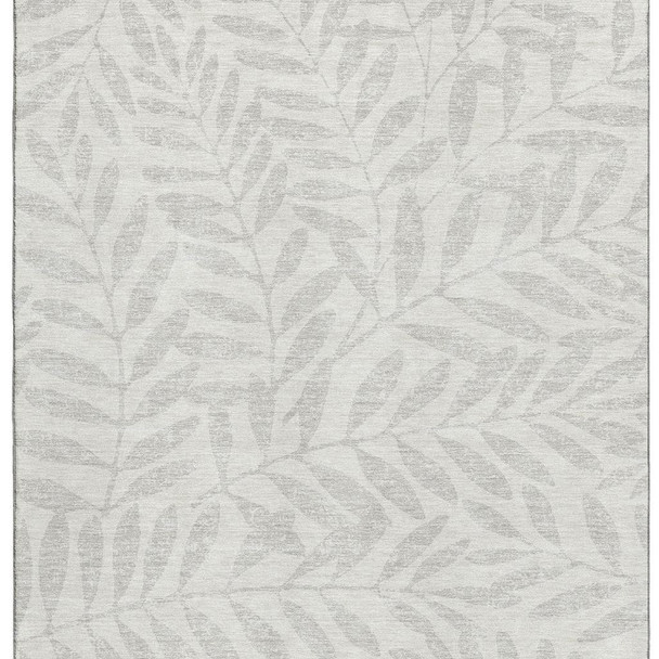 5' X 8' Ivory And Beige Floral Washable Area Rug With UV Protection