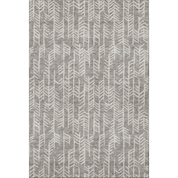 8' X 10' Taupe And Beige Tribal Washable Area Rug With UV Protection